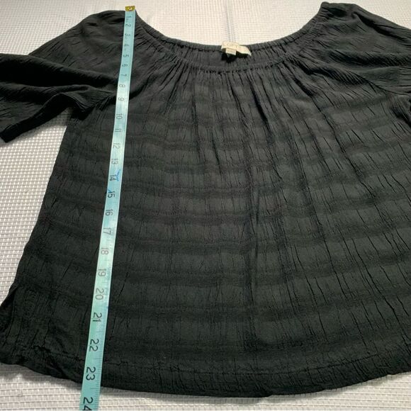 LOFT Crinkle Stripes Gauze Style Round Neckline Blouse SP - Picture 4 of 7